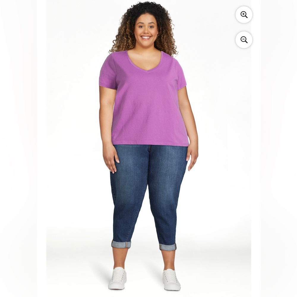 ❤️2/$15❤️5/$25❤️ TIME & TRY | orchid v-neck tee/t-shirt/top (XXXL-22)